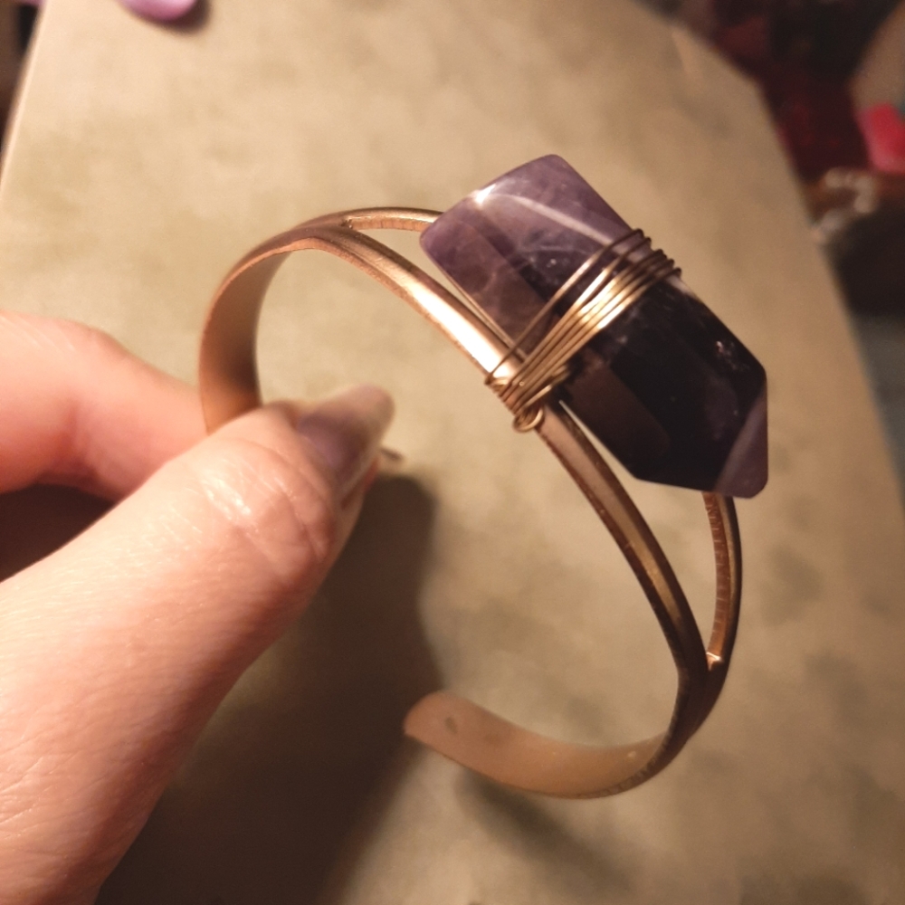 Amethyst cuff bracelet Earth bound trading